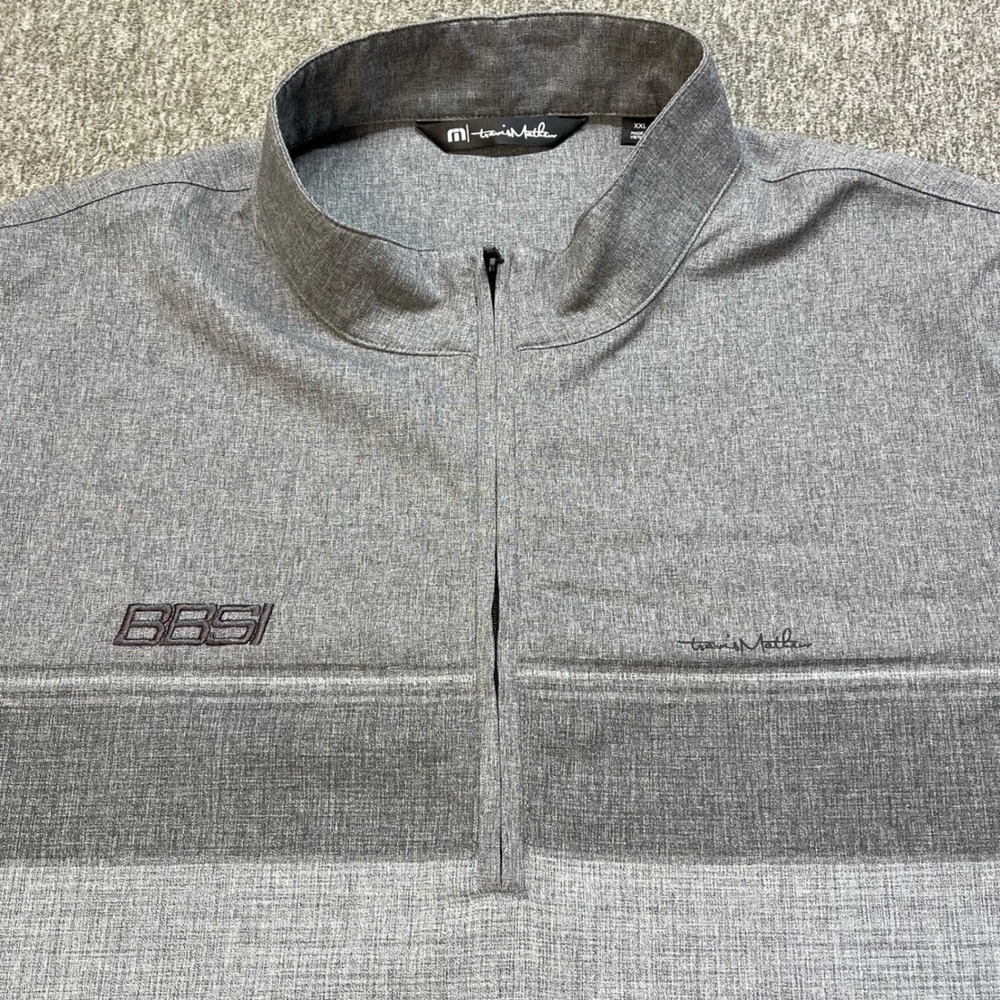 Travis Mathew Balboa Chest Stripe 1/4-Zip Pulover XXL Embroidered Golf Finance